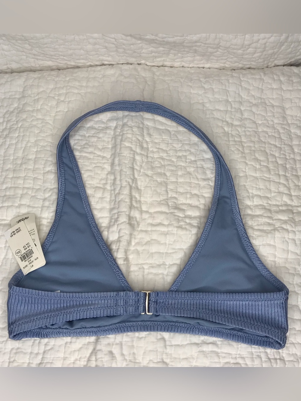 aerie Ribbed Halter Bikini Top - Light Blue NWT Sz XS - Picture 2 of 3